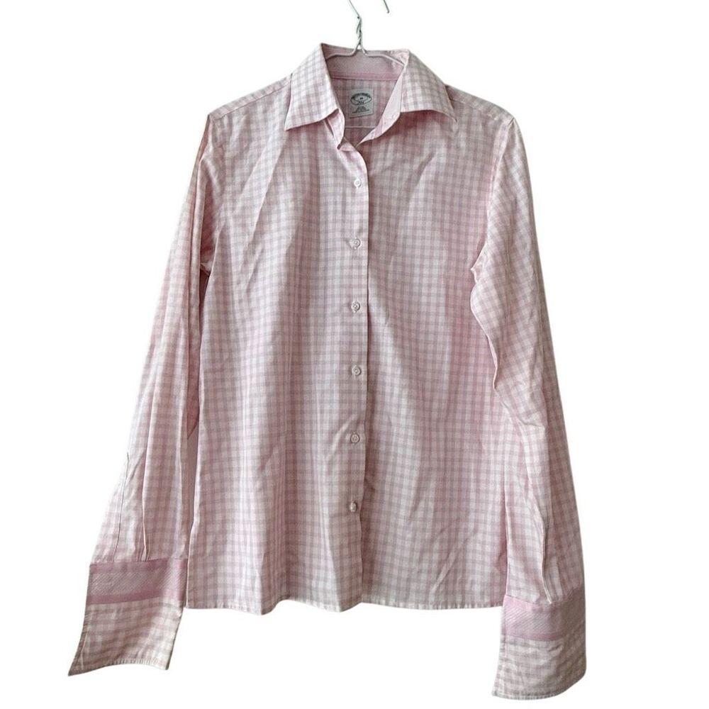 Brooks Brothers 346 Fitted Non-Iron All Cotton Pink Button-up Shirt Size 10